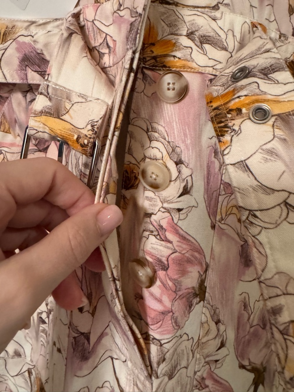 Rebecca Vallance Floral-Trim Utility Jumpsuit in Blush Size XS - Picture 10 of 13
